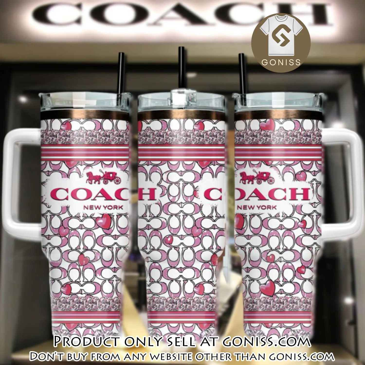 Pink coach logo stanley tumbler logo 40oz stanley tumbler ktb1065 gn1037700